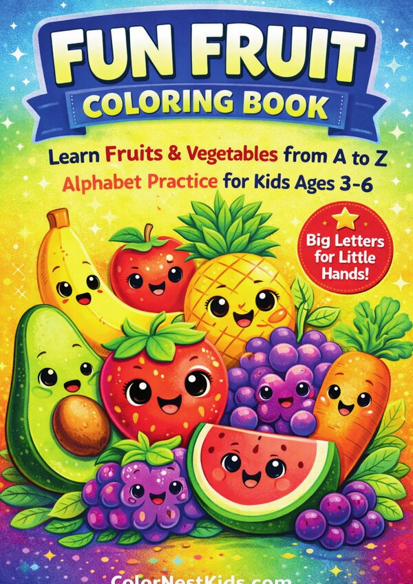 Fun Fruits Coloring Book