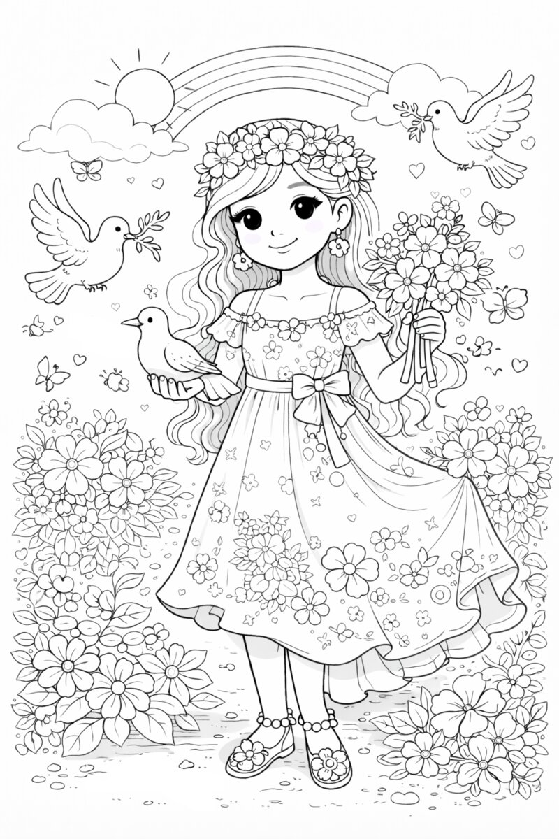 Princess 1 Coloring Page for Kids – Free Printable