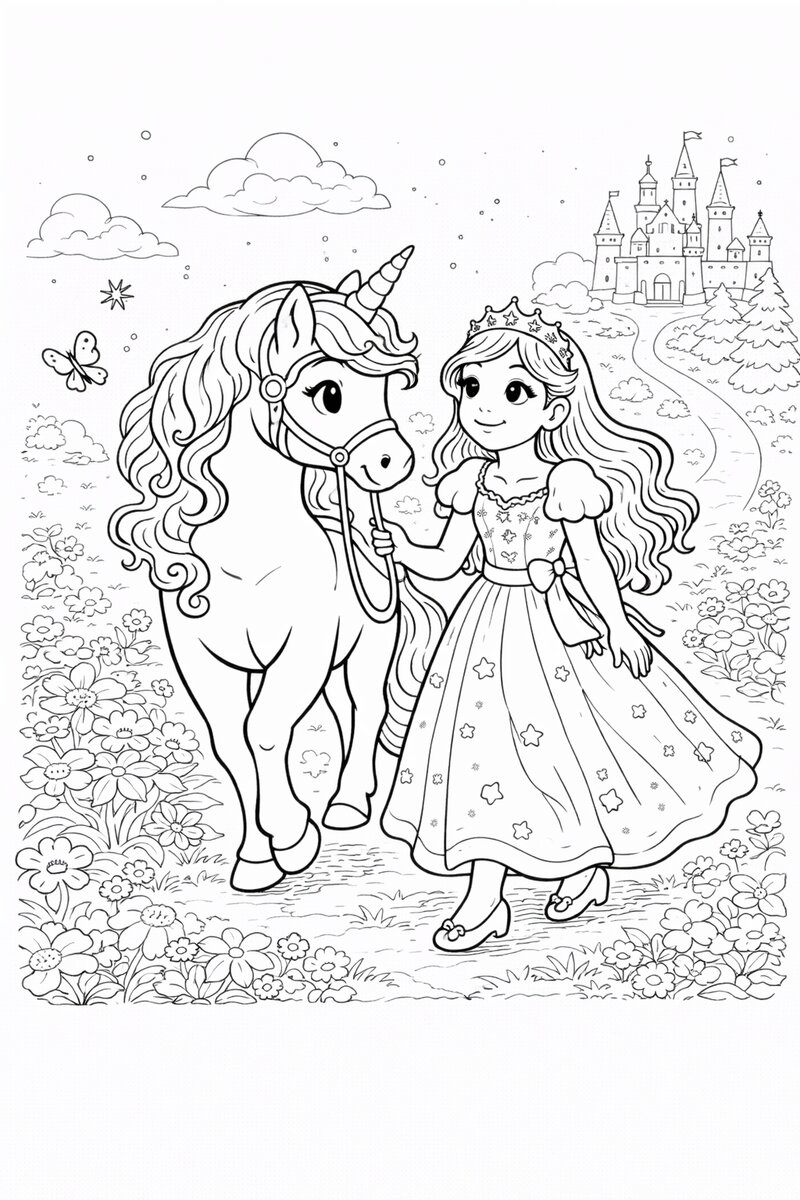 Princess 2 Coloring Page for Kids – Free Printable