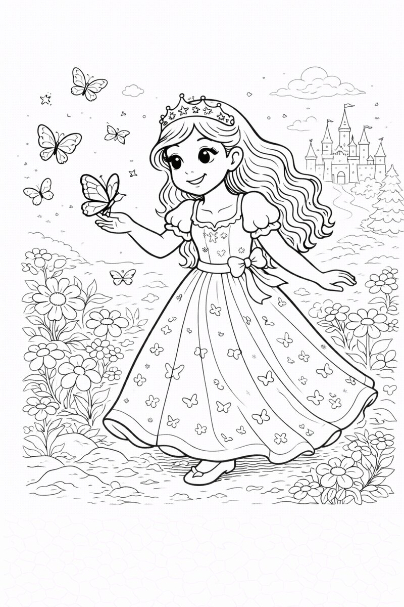 Princess 4 Coloring Page for Kids – Free Printable