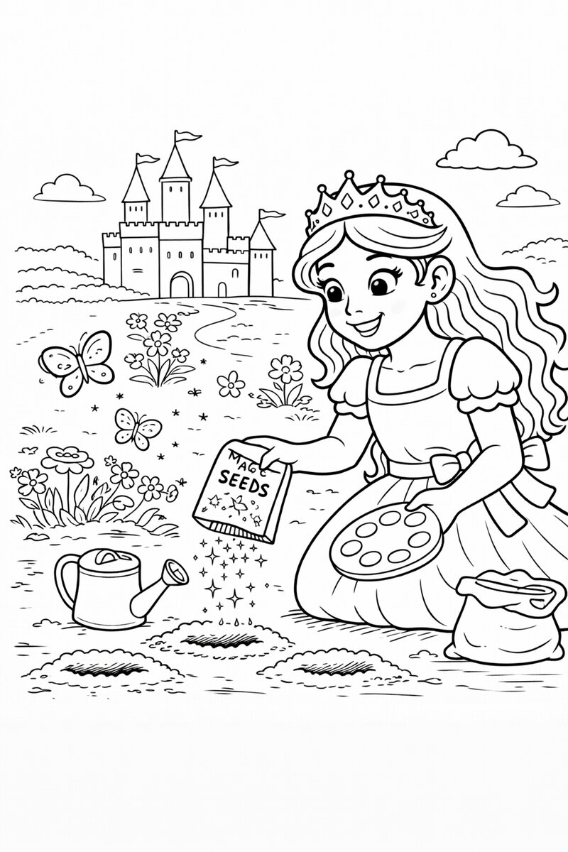 Princess 6 Coloring Page for Kids – Free Printable